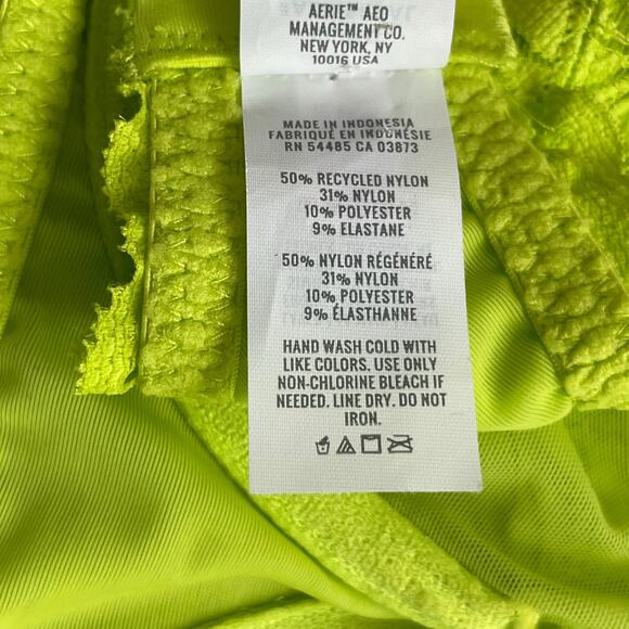 Aerie Womens Bra Size 34D Neon Yellow Lace Bandeau Bralette Strapless Underwire - Picture 8 of 10